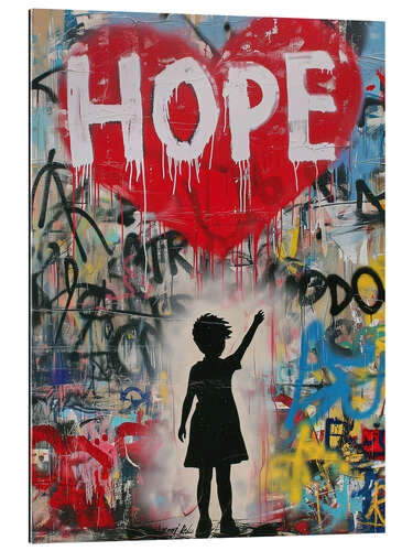 Hope - Banksy Style Frank Daske Galleritryk 20 X 30 Cm Billedramme 3 Hope - Banksy Style Frank Daske Galleritryk 20 X 30 Cm Billedramme